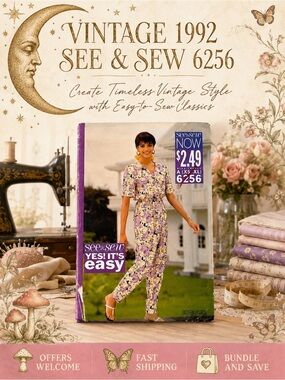 Vintage 1992 See & Sew 6256 Uncut Sewing Pattern XS XL